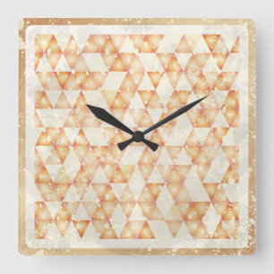 Abstrakter Retro-Hintergrund Quadratische Wanduhr