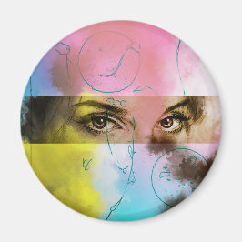 Abstrakter Retro Pop Kunst, Kultur und Kunst Magnet