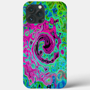 Abstrakter Retro-Swirl in Pink und Blau Groovy Case-Mate iPhone Hülle