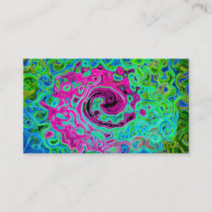 Abstrakter Retro-Swirl in Pink und Blau Groovy Visitenkarte