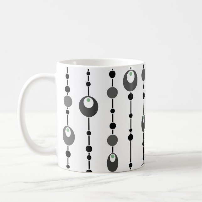 Abstrakter Retrodesign-Deko mit Drehkissen Kaffeetasse (Links)