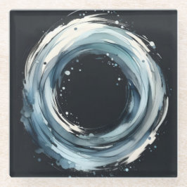 abstrakter Ring im Aquarellstil Glasuntersetzer