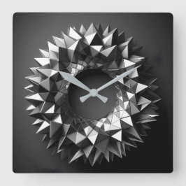 abstrakter Ring mit unregelmäßigen Pyramiden Quadratische Wanduhr