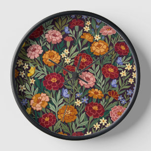 Abstrakter Ringelblumengarten Schmetterlinge Kunst Uhr