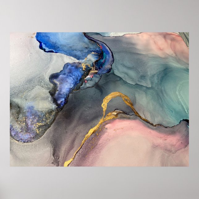 Abstrakter rosa Hintergrund mit schönem Schmuckstü Poster (Vorne)