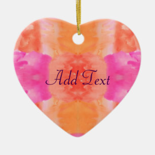 Abstrakter rosa orange wunderlicher Watercolor Keramikornament