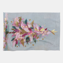 Abstrakter rosa und goldener Impasto-Weihnachtsbau