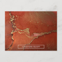 Abstrakter Rot & Gold Alkohol Tinte Flüssigkeiten