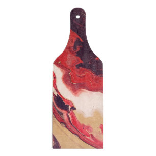 abstrakter Rot und Mahagoni Schneidebrett