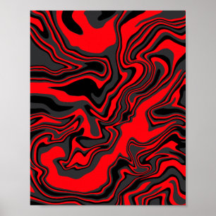 Abstrakter Rot- und Schwarzwald Poster