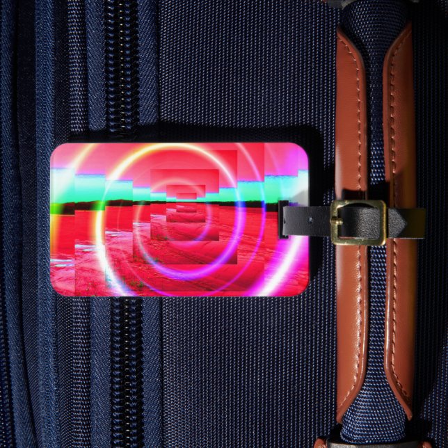 Abstrakter roter Gepäckträger Gepäckanhänger (Vorderseite Insitu 4)