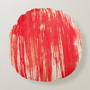 Abstrakter roter Hintergrund in Aquarellfarben Rundes Kissen