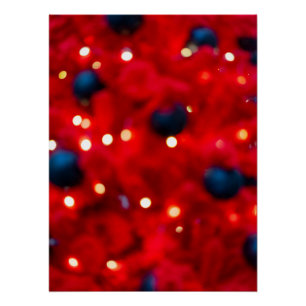 Abstrakter roter Weihnachts-Bokeh-Hintergrund Poster