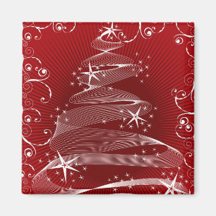 Abstrakter roter X'mas Baum und Magnet