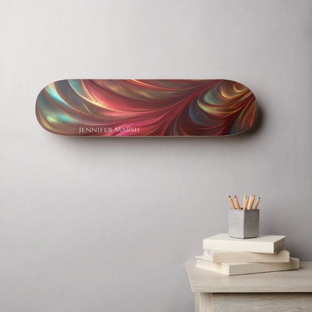 Abstrakter Rotwirbel Skateboard (Wandkunst (Horz))