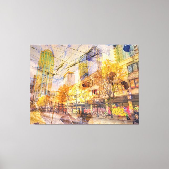 Abstrakter Rückgang in der Stadt Leinwanddruck (Vorderseite)