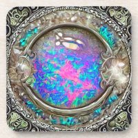 Abstrakter runder bemalter Opal-Edelstein