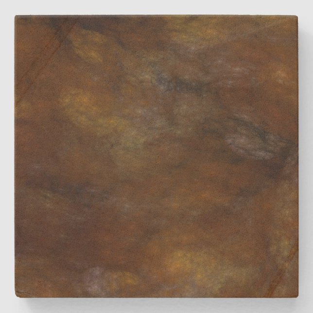 Abstrakter Rusty Marbled Brown Square Untersetzer (Vorderseite)