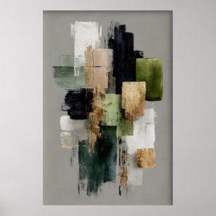 Abstrakter Salbeigrüner Minimal-Druck, Druckbare K Poster