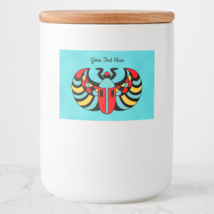 Abstrakter Scarab Käfer Frische Pasta machen Lebensmitteletikett