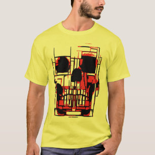 Abstrakter Schädel in lebhaften Farben T-Shirt