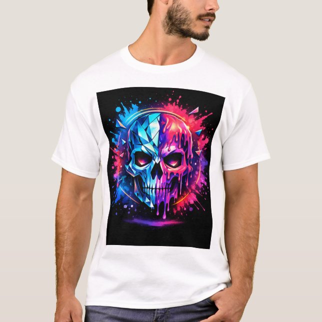 Abstrakter Schädel T-Shirt (Vorderseite)