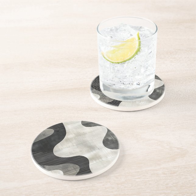 Abstrakter Schattenstreifen Getränkeuntersetzer (Seite)