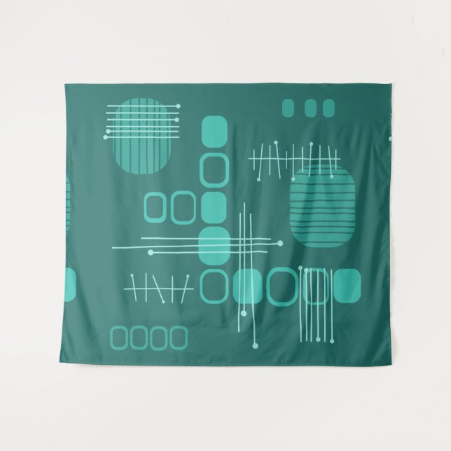 Abstrakter Schaumstoff Aquamarin Wandteppich (Vorderseite (Horizontal))
