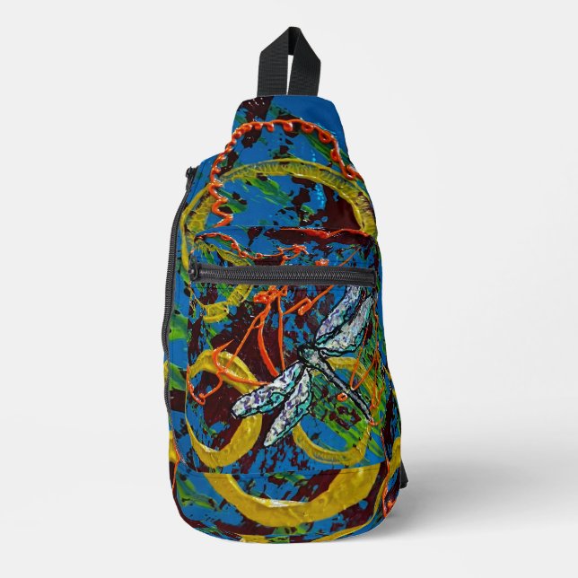 abstrakter Schleppkrug Crossbody Bag (Vorderseite)