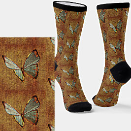 Abstrakter Schmetterling auf Brown Socken