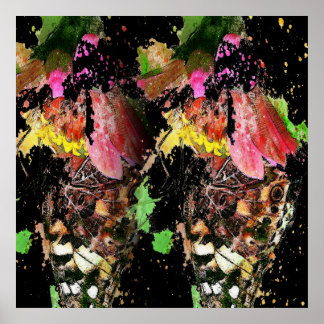 Abstrakter Schmetterling Bunt Mixed Media Schmette Poster