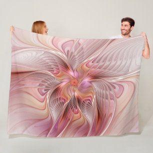 Abstrakter Schmetterling Bunte Fantasy-Fraktal-Kun Fleecedecke