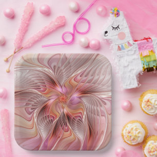 Abstrakter Schmetterling Bunte Fantasy-Fraktal-Kun Pappteller