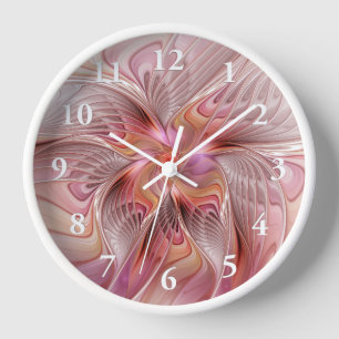 Abstrakter Schmetterling Bunte Fantasy-Fraktal-Kun Uhr
