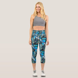 Abstrakter Schmetterling Capri Leggings