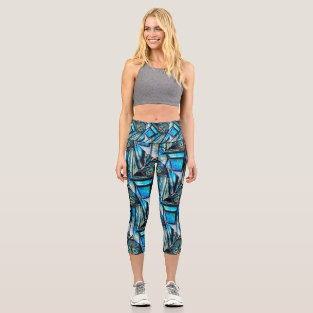 Abstrakter Schmetterling Capri Leggings (Vorderseite)