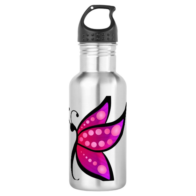 Abstrakter Schmetterling Edelstahlflasche (Vorderseite)