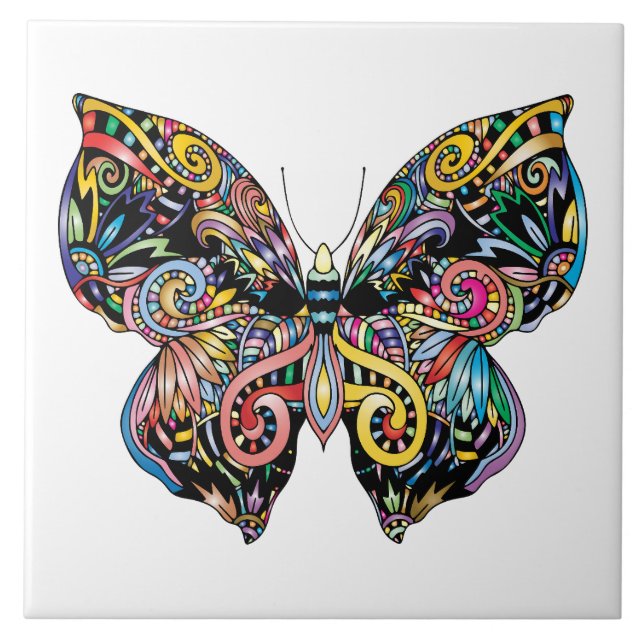 Abstrakter Schmetterling Fliese (Vorderseite)