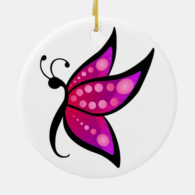 Abstrakter Schmetterling Keramik Ornament (Hinten)