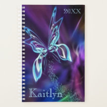 Abstrakter Schmetterling Neon Blau Lila Leben