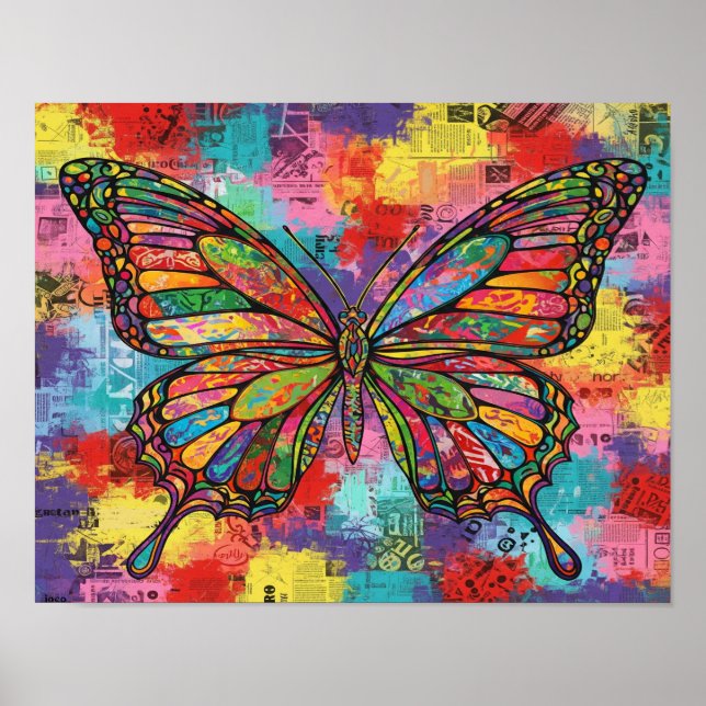 Abstrakter Schmetterling Poster (Vorne)