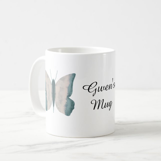 Abstrakter Schmetterling und Foto Kaffeetasse (Vorderseite Links)