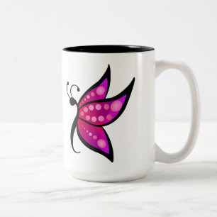 Abstrakter Schmetterling Zweifarbige Tasse