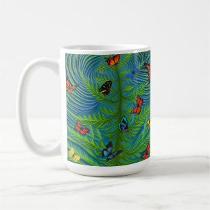 Abstrakter Schmetterlingsgarten Kaffeetasse