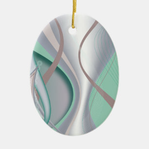 Abstrakter Schokoladen-Minzen-Tornado Keramik Ornament