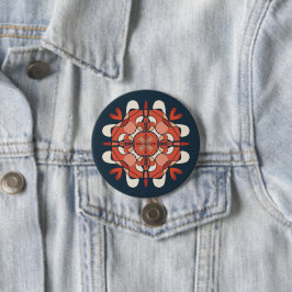 Abstrakter schöner Red Mandala Dark Blue Hintergru Button