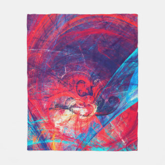 Abstrakter schöner roter und blauer heller Farbhin Fleecedecke