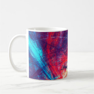 Abstrakter schöner roter und blauer leuchtender Fa Kaffeetasse