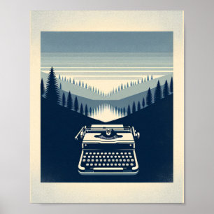 Abstrakter Schreibmaschinen-Kunstposter Poster