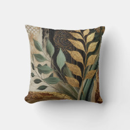 Abstrakter Schwarz-Golden Leaf Kunststil 10 Kissen